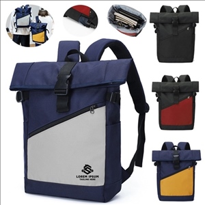 Durable Color-block Backpack Insulated Travel Bag